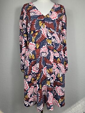 Boden Boho Butterfly Floral V-Neck Mini Dress with Pockets Size 8P